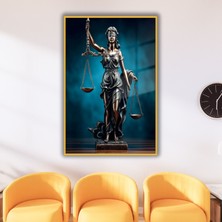 Gaagart Metal Çerçeveli Cam Avukat Büro Tablosu Adalet Terazisi Kadın