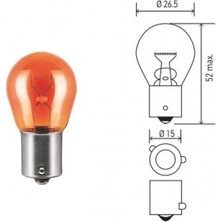 Fardoktoru PY21W Oto Sinyal Ampulü Naturel Cam Turuncu FLSPY21