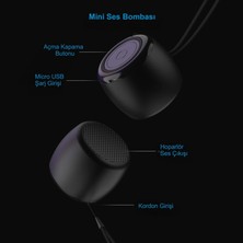 Hymark Mini Bluetooth Ses Bombası Hoparlör Mini Boyut Yüksek Ses Wireless Speaker