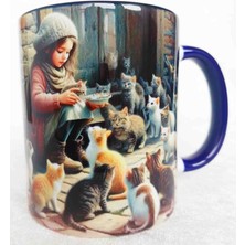 Mugs And Love Kedilerin Kraliçesi Vintage Baskı Büyük Boy Kupa