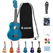 Donner DUS-10B Soprano Ukulele Seti (Mavi)