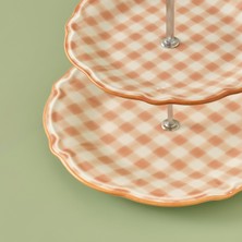 Bella Maison Pavia Stoneware 2 Katlı Kurabiyelik Somon