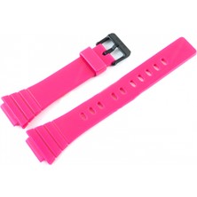 Casio Orijinal Casio W-215H-4AV  Parlak Pembe Silikon Plastik Kayış Kordon