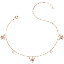 İndigo Takı Küçük Yusufçuk Rose Gümüş Halhal