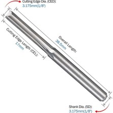 Bra2nd Ping 10 Adet 2 Flüt Cnc Freze Uçları 3.175MM Düz Yuvası Tungsten Çelik Freze Kesici Ahşap Plastik (Yurt Dışından)