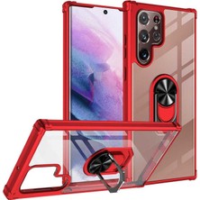 Megafox Teknoloji Samsung Galaxy S22 Ultra Uyumlu Kılıf Mola Kapak, Kırmızı