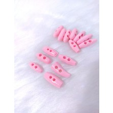 24 Adet 25 Mm Karışık Desenli Pembe Renk Fil Dişi Düğme