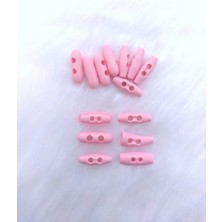 24 Adet 25 Mm Karışık Desenli Pembe Renk Fil Dişi Düğme