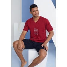 Kly Erkek Mürdüm Kısa Kol Şortlu Pijama Takımı 2019