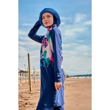 Marina Likralı Lacivert Tam Kapalı Tesettür Mayo M2497