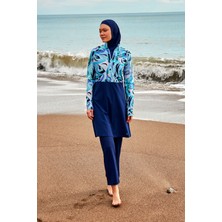 Marina Paraşüt Lacivert Tam Kapalı Tesettür Mayo M2498