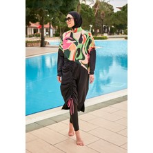 Marina Paraşüt Siyah Tam Kapalı Tesettür Mayo M2423