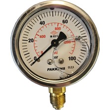 Pakkens Çap 63 Alttan Gliserinli Manometre - Pakkens