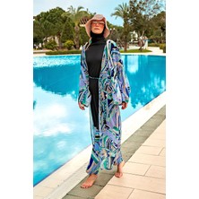 Marina Desenli Lila Kimono Kaftan P2406