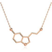 İndigo Takı Serotonin Mutluluk Hormonu Rose Gümüş Kolye