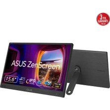 ASUS ZENSCREEN MB166CR   15.6 IPS 1920x1080 5MS USB-C 3YIL MAT EKRAN,360° DAYANAKLI STAND, DUSUK MAVI ISIK TASINABILIR USB MONITOR