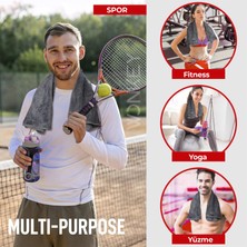 Wonkey - Sporcu Fitness Antreman Havlusu 30x100 cm, Ultra Hafif ve Hızlı Kuruyan Mikrofiber Spor Havlu, Gym Boks Pilates Tenis Havlusu (2'i Paket - Gri)