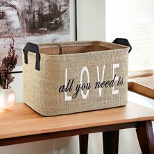 Prendi Home Jüt Dolap Içi Düzenleyici Katlanır Saklama Sepeti Organizer 30X22X18 cm