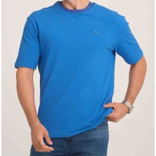 Lacoste Basıc Regular Saks Mavi Bisiklet Yaka