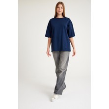 2096_Kısa Kollu Oversize Basic T-shirt