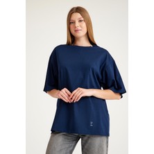 2096_Kısa Kollu Oversize Basic T-shirt