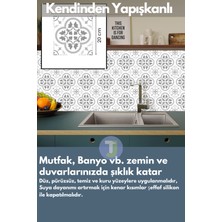 Technojet Kendinden Yapışkanlı Karo Pvc Mutfak Banyo Tezgah Kaplama Sticker 6 Adet 20 cm × 20 cm