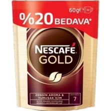 Nestle Nescafe Gold Çözülebilir Kahve Ekopaket %20 Bedava 60 g x 12 Adet