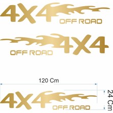 Sticker Dizayn 4x4 Offroad Alevli  Araba Sticker Sağ ve Sol Set