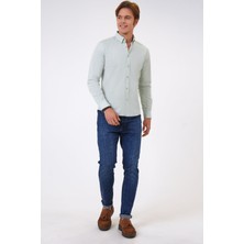 Back And Bond Yeşil Slim Fit %100 Pamuk Gömlek