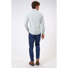 Back And Bond Yeşil Slim Fit %100 Pamuk Gömlek