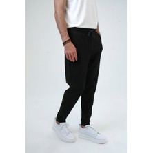 Back And Bond Siyah Regular Fit Pamuklu Beli Bağlamalı Jogger Pantolon