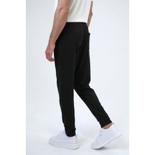 Back And Bond Siyah Regular Fit Pamuklu Beli Bağlamalı Jogger Pantolon