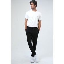 Back And Bond Siyah Regular Fit Pamuklu Beli Bağlamalı Jogger Pantolon