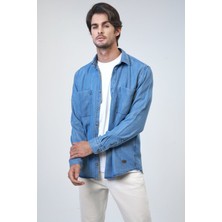 Back And Bond Mavi Regular Fit Denim Gömlek
