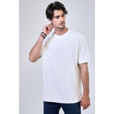 Back And Bond Beyaz Relaxed Fit %100 Pamuk Kısa Kollu Bisiklet Yaka Sweatshirt