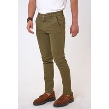 Back And Bond Yeşil Slim Fit Pamuklu Armürlü Chino Pantolon