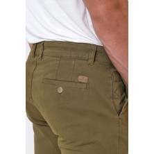 Back And Bond Yeşil Slim Fit Pamuklu Armürlü Chino Pantolon