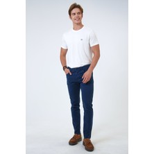 Back And Bond Lacivert Slim Fit 5 Cepli Armürlü Pamuklu Chino Pantolon