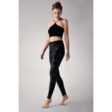 Artış Collection Kadife Toparlayıcı Siyah Tayt T05