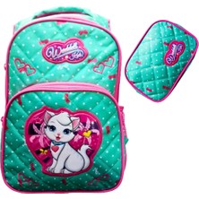 Glanart Yarasa Askılı 3 Bölmeli Ilk Okul Çantası Su Geçirmez Full Astarlı Tam Ortopedik + Beslenme Çantası