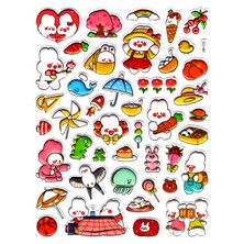 Limmy Sticker Kabartmalı Stiker Defter Planlayıcı Etiket (LDD023)-24X19CM - Neşeli Tavşanlar