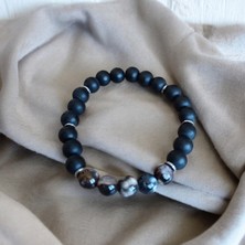 Mga Doğaltaş Göz Akik Taşı Oniks Taşı Bileklik Doğal Taş Orijinal Gerçek Hakiki Doğal Taş Bileklik Sertifikalı Bileklik