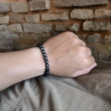 Mga Doğaltaş Hematit Taşı Oniks Taşı Bileklik Doğal Taş Orijinal Gerçek Hakiki Doğal Taş Bileklik Sertifikalı Bileklik