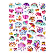 Limmy Sticker Kabartmalı Stiker Defter Planlayıcı Etiket (LDD022)-24X19CM - Mutlu Bulutlar