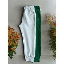 Dgk Collection Yüksek Baskılı 2 Li Kız -  Erkek Eşofman Altı Ekru Yeşil