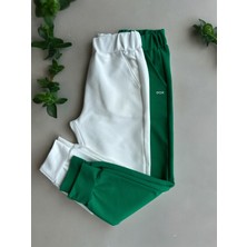 Dgk Collection Yüksek Baskılı 2 Li Kız -  Erkek Eşofman Altı Ekru Yeşil