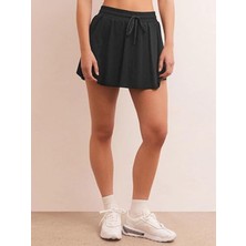 Oceans Butik Siyah Dar Kalıp Yüksek Bel Içi Taytlı Spor Etek