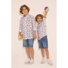 U.S. Polo Assn. Erkek Çocuk Beyaz Gömlek Desenli 50288716-VR013