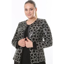 Ladies First Büyük Beden 3910 Siyah Ceket+Bluz Takım
