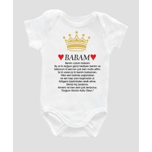 Outdoor One Organik  Pamuk Doğum Günü Baba Baskılı Bebek Body Kısa Kollu Çıtçıtlı Badi ZBN021